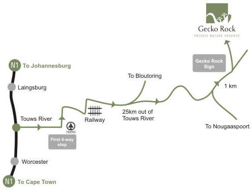 Map to Gecko Rock